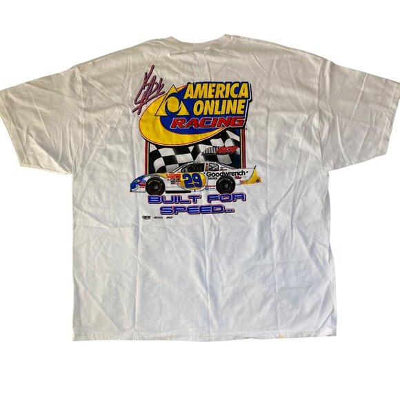 Vintage Kevin Harvick #29 NASCAR America Online AOL Racing T-Shirt Size 2XL - Picture 6 of 9